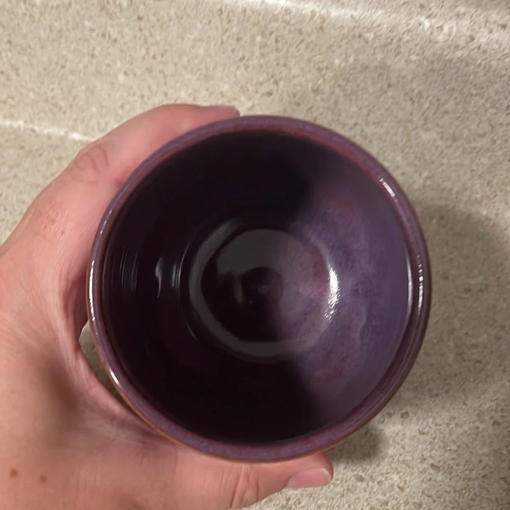 Handmade Purple Ceramic Clay Wine Cup NWOT